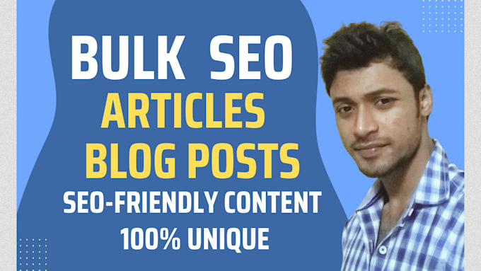 Gig Preview - Write bulk SEO articles and blog posts, wordpress blogs