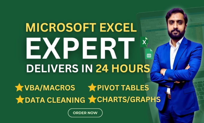 Gig Preview - Be your excel spreadsheet, google sheet, vba, macros, formulas automation expert