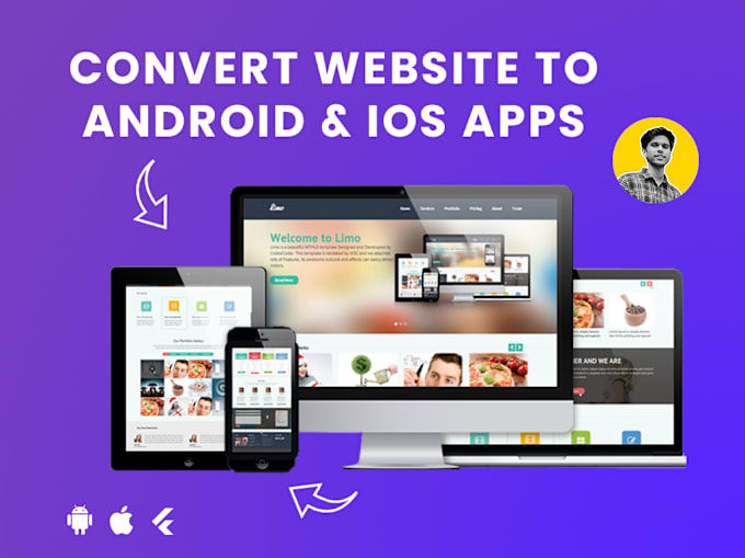 Gig Preview - Convert website to modern android and ios app using webview