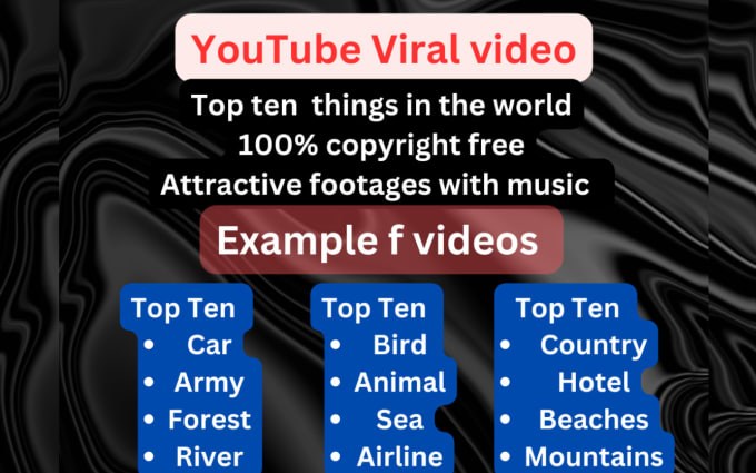 Gig Preview - Make top 10 and top 5 things in the world with free attractive thumbnail