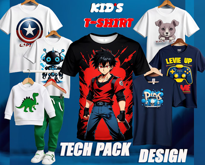 Gig Preview - Do kids t shirt design and  fashion product design for you