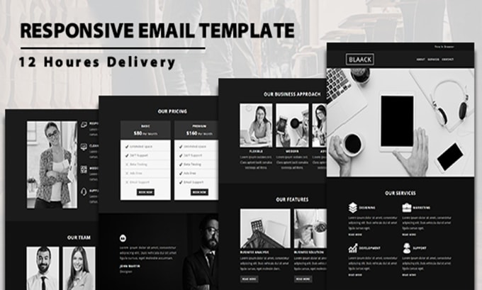 Gig Preview - Design responsive HTML email template within 12 hrs