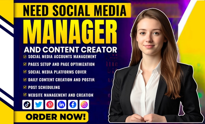 Gig Preview - Be your social media marketing manager and content creator