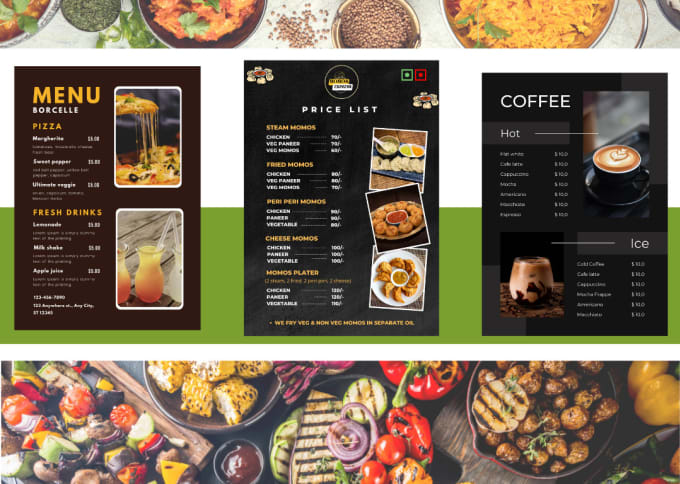 Gig Preview - Create stunning menu card designs in canva