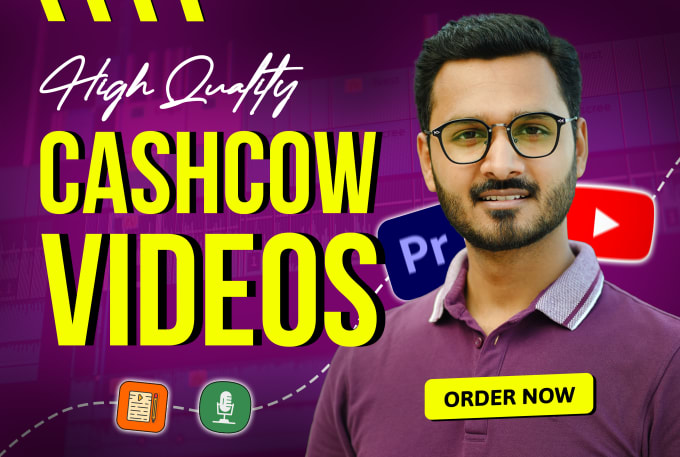 Gig Preview - Be your faceless youtube video editor cash cow and short form video editor