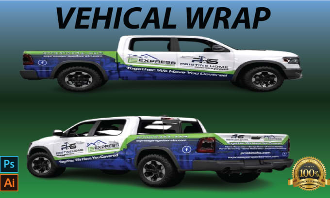 Gig Preview - Design vehicle wrap, cars wraps, van wrps, ,trailers, bus, semi truck