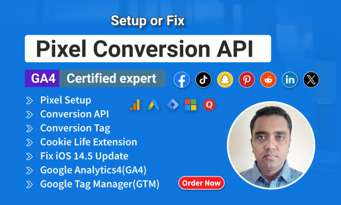 Bestseller - setup pixel,conversion tag,api,gtm for tiktok,pinterest,snapchat,reddit,twitter