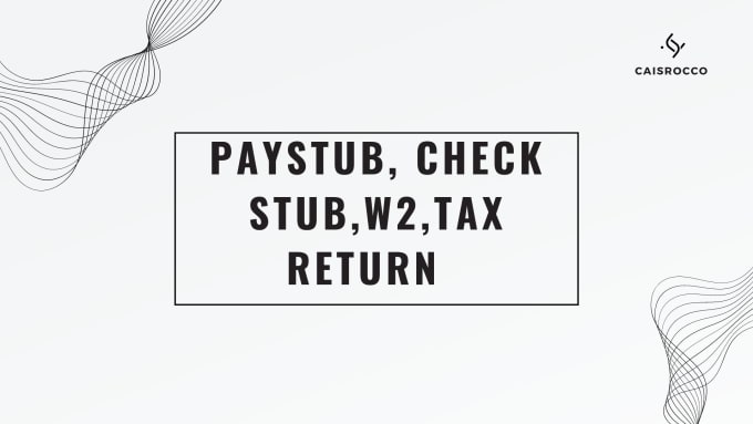 Gig Preview - Do tax return,pay stubs ,check stub,w2,1099,1040