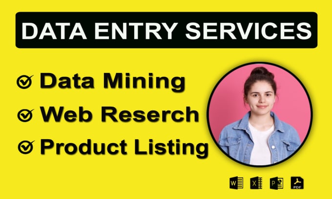 Gig Preview - Do data entry web research data mining and copy paste