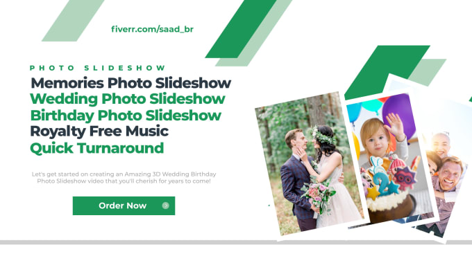 Gig Preview - Create an amazing 3d wedding birthday photo slideshow video