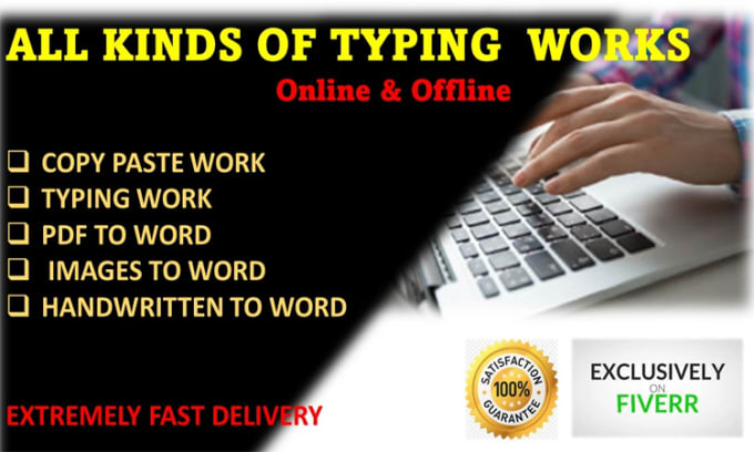 Gig Preview - Provide accurate fastest typing, typist, data entry tasks