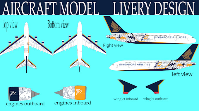 Gig Preview - Do undefined and custom liveries for airplane wrap design and vehicle wrap