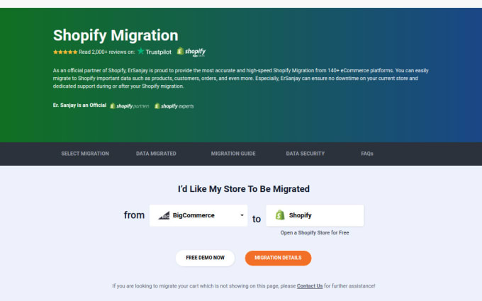 Gig Preview - Migration, elevated performance unleash the power of shopify