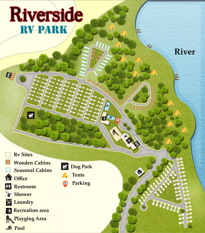 Gig Preview - Render map illustration or site plan,rv park,campground park