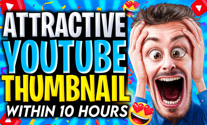 Gig Preview - Design best attractive custom youtube thumbnails within 10 hours