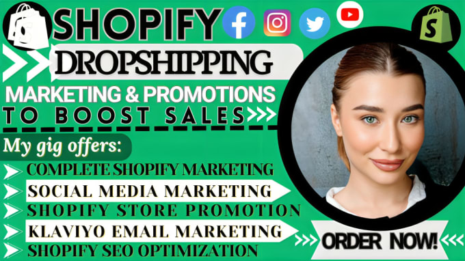 Gig Preview - Do shopify dropshipping marketing, shopify promotion to boost shopify sales