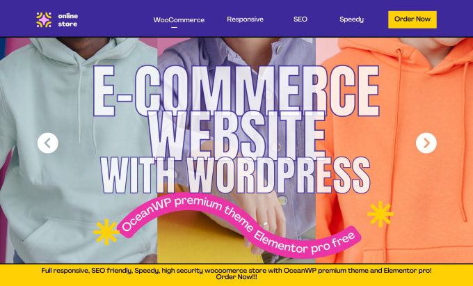 Gig Preview - Build ecommerce online store, multi vendor website with woocommerce and oceanwp