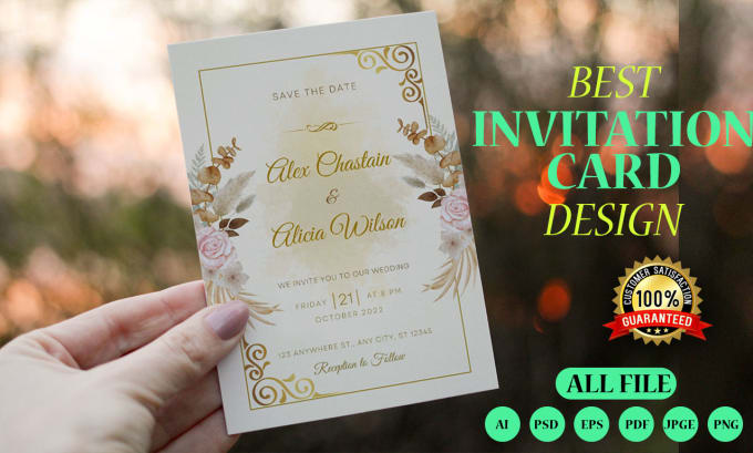 Gig Preview - Design a wedding invitation card, party invitation, bridal shower, greeting card