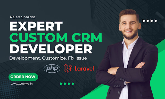 Gig Preview - Be develop custom CRM software , erp and HR management web software