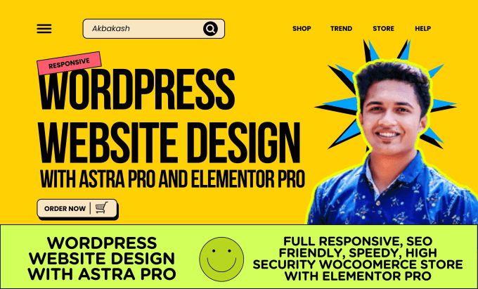 Gig Preview - Be your wordpress developer, wordpress business website with astra and elementor