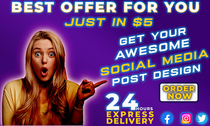 Gig Preview - Design awesome social media posts for any platform