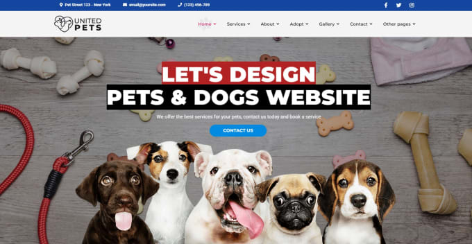 Gig Preview - Create pet care, puppies, cats and dogs wordpress website