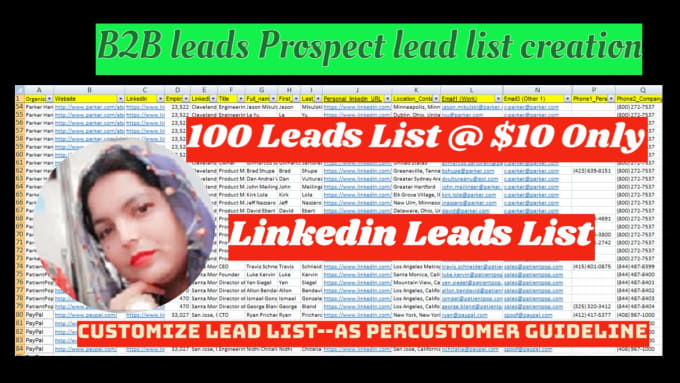 Gig Preview - Do b2b lead generation, linkedin leads, sales lead list and email list building