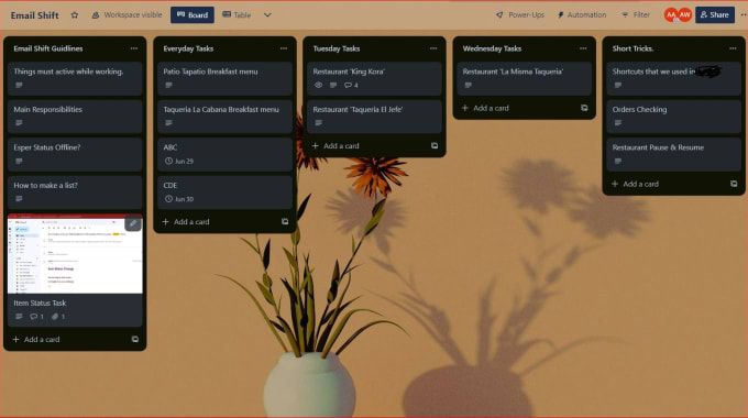 Gig Preview - Setup trello boards for task management