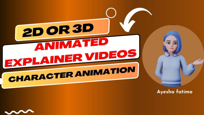 Gig Preview - Do 2d 3d animated explainer videos or character animation