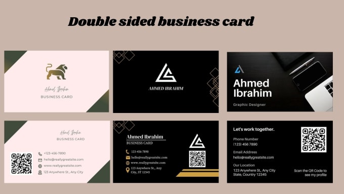 Gig Preview - Make 2 business card concept design with custom qr code