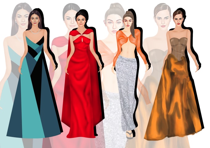 Gig Preview - Create fashion illustrations with customized faces and poses