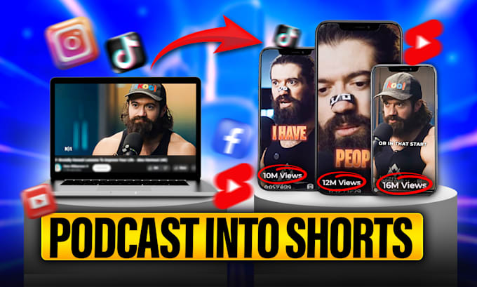 Bestseller - edit your podcast into short form video clips