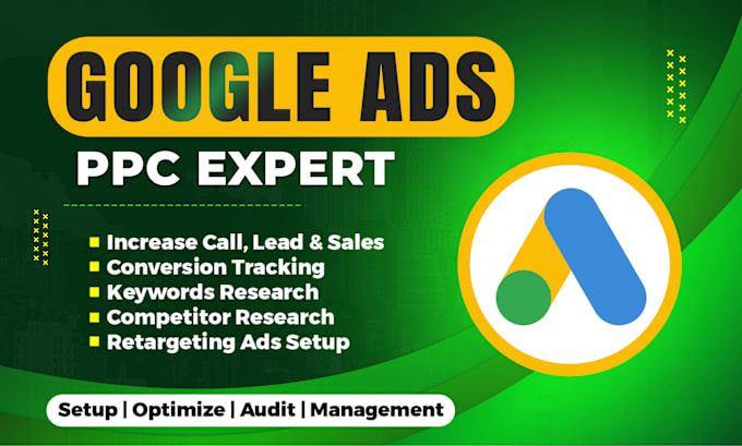 Gig Preview - Setup and optimize google search ads adwords PPC campaign