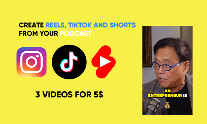 Gig Preview - Create ig reels, tiktok, youtube shorts, from your podcasts video