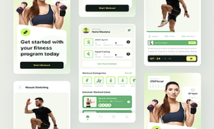 Gig Preview - Develop fitness app, fitness website, gym app, workout app and yoga app