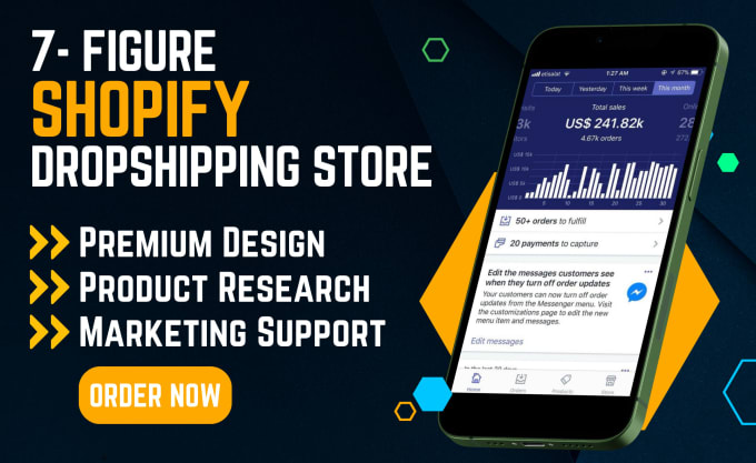 Gig Preview - Build an automated dropshipping shopify store,website or digital product store