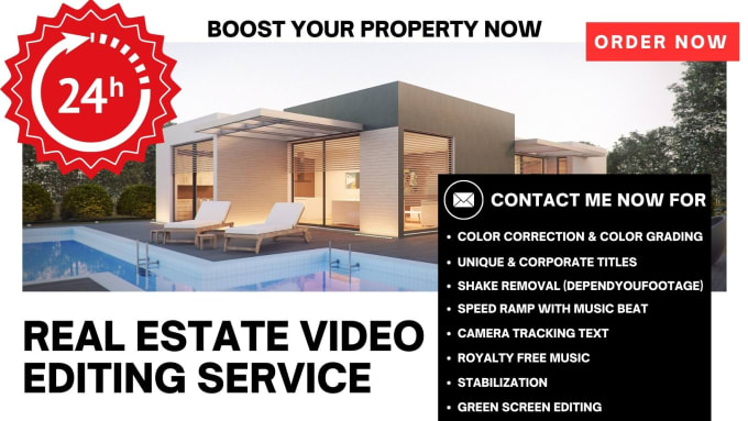 Gig Preview - Do professional real estate video editing in 24 hours