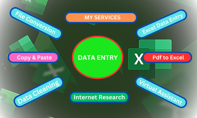 Gig Preview - Do data entry, data cleaning, pdf to excel, web search and excel data entry