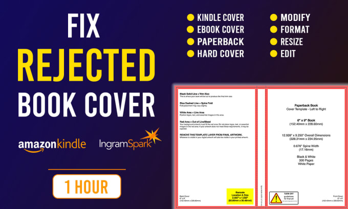 Gig Preview - Fix, modify, resize and edit, design book cover, ebook cover, amazon KDP cover