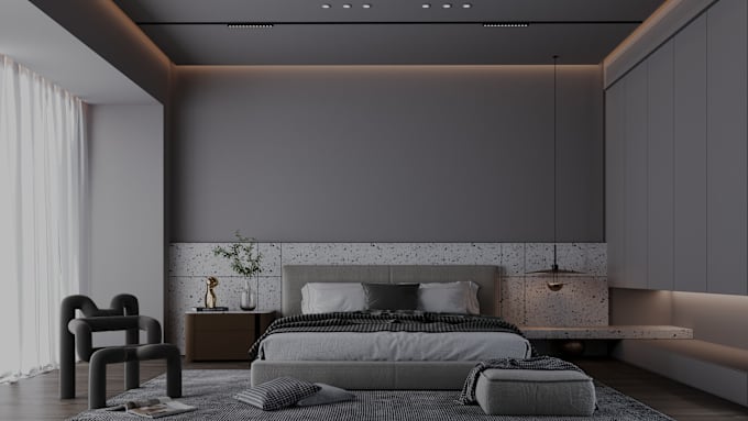 Gig Preview - Realistic design of your bedroom in corona or vray render