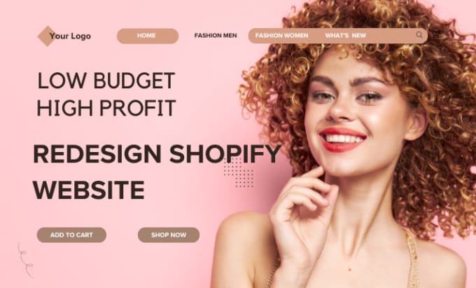 Gig Preview - Design shopify clothing website, shopify website redesign shopify redesign