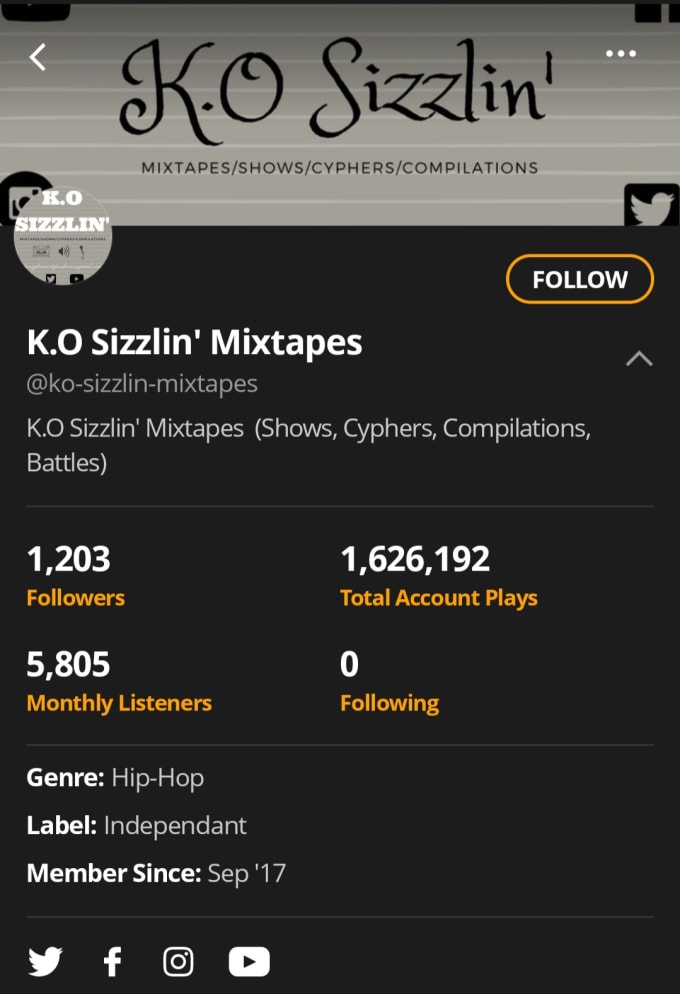 Gig Preview - Place your song on a ko sizzlin mixtape