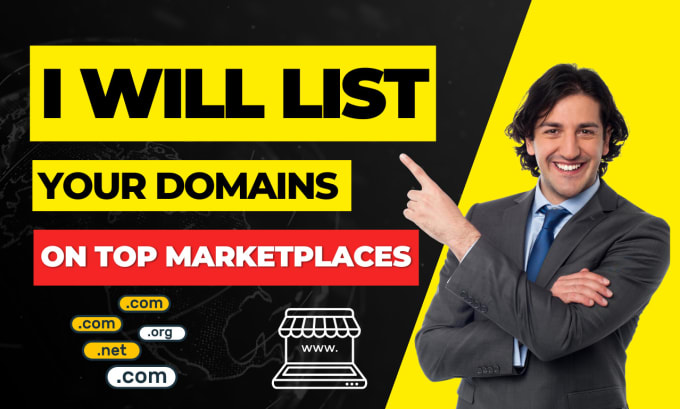 Gig Preview - List and promote your domain names on marketplaces