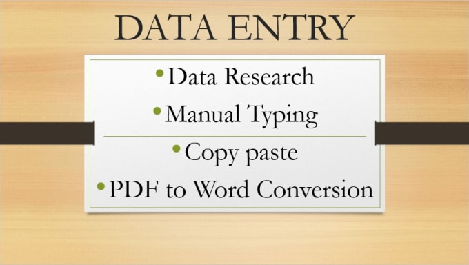 Gig Preview - Do data entry, PDF or pictured text into ms excel or ms word