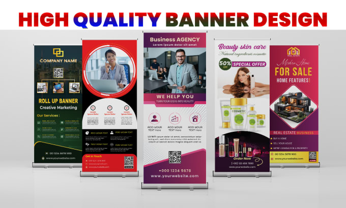 Gig Preview - Design roll up banner, retractable, pull up, pop up, signage or x banner