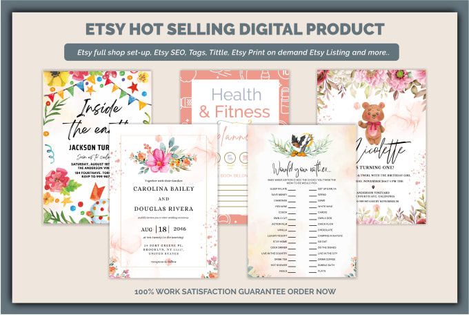 Gig Preview - Boost your etsy shop success with digital products, SEO planner and HQ downloads