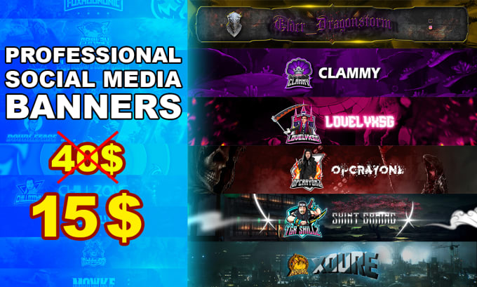 Gig Preview - Design ultimate gaming banners for youtube twitch twitter