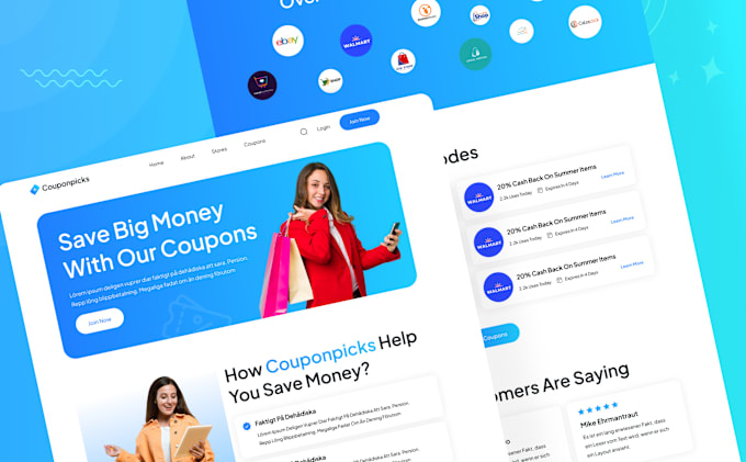 Bestseller - design website UI landing page app mockup in figma, xd, psd