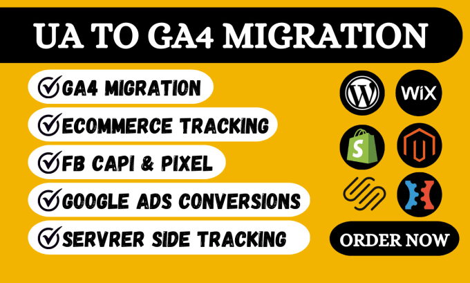 Gig Preview - Setup ua to ga4 migration, ecommerce tracking via google tag manager