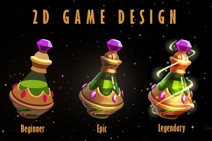 Gig Preview - Design 2d game assets, icons, objects set for your game